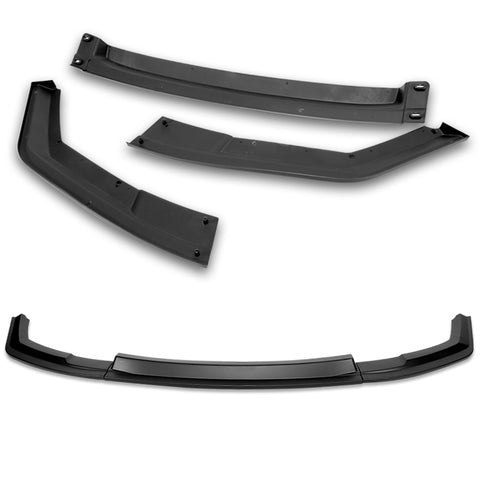 For 2016-2020 BMW M2 F87 RA-Style Matt Black Front Bumper Spoiler Splitter Lip + 86" x 4" Universal Black Side Skirt Extension Rocker Splitters Diffuser Lip 9pcs