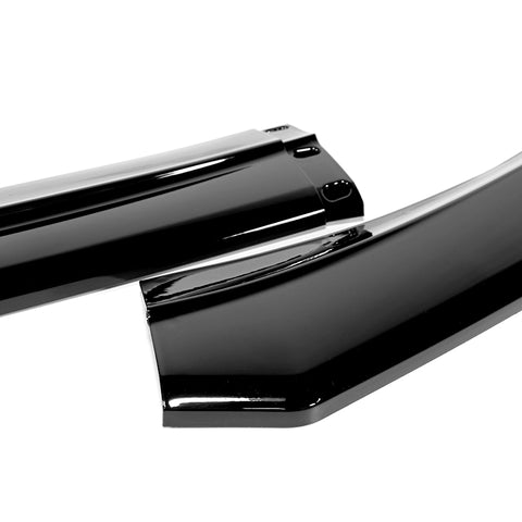 For 2021-2025 Ford Mustang Mach-E GT-Style Painted BLK Front Bumper Spoiler Lip + 86" x 4" Universal Painted Black Side Skirt Extension Rocker Splitters Lip 9pcs