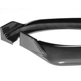 For 2021-2025 Ford Mustang Mach-E GT-Style Carbon Look Front Bumper Spoiler Lip + 86" x 4" Universal Carbon Look Side Skirt Extension Rocker Splitters Lip 9pcs