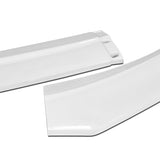 For 2021-2025 Ford Mustang Mach-E GT-Style Painted WH Front Bumper Spoiler Lip + 86" x 4" Universal Painted White Side Skirt Extension Rocker Splitters Lip 9pcs