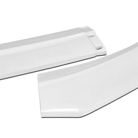 For 2021-2025 Ford Mustang Mach-E GT-Style Painted WH Front Bumper Spoiler Lip + 86" x 4" Universal Painted White Side Skirt Extension Rocker Splitters Lip 9pcs