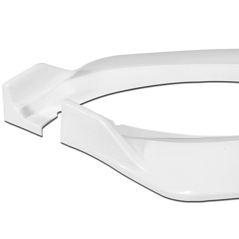 For 2021-2025 Ford Mustang Mach-E GT-Style Painted WH Front Bumper Spoiler Lip + 86" x 4" Universal Painted White Side Skirt Extension Rocker Splitters Lip 9pcs