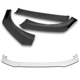 For 2021-2025 Ford Mustang Mach-E GT-Style Painted WH Front Bumper Spoiler Lip + 31"x4" Universal Painted White Side Skirt Rocker Splitters Diffuser Winglet Wind  5pcs