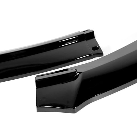For 2014-2016 Toyota Corolla S GT-Style Painted Black Front Bumper Spoiler Lip + 86" x 4" Universal Painted Black Side Skirt Extension Rocker Splitters Lip 9pcs