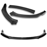 For 2014-2016 Toyota Corolla S GT-Style Painted Black Front Bumper Spoiler Lip + 31"x4" Universal Painted Black Side Skirt Rocker Splitters Diffuser Winglet Wind  5pcs