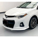 For 2014-2016 Toyota Corolla S GT-Style Painted White Front Bumper Spoiler Lip + 31"x4" Universal Painted White Side Skirt Rocker Splitters Diffuser Winglet Wind 5pcs