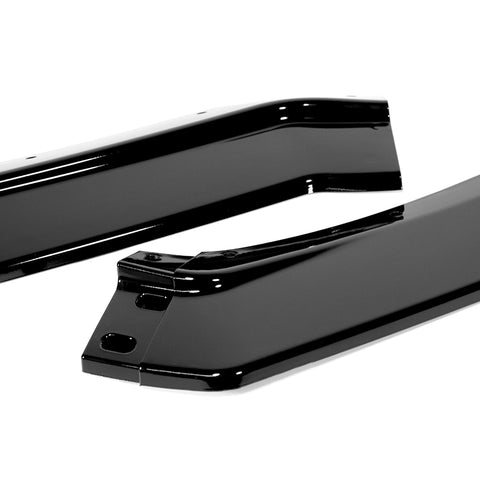 For 2020-2025 Chevy Corvette C8 5VM-Style Painted Black Front Bumper Spoiler Lip + 86" x 4" Universal Painted Black Side Skirt Extension Rocker Splitters Lip 9pcs