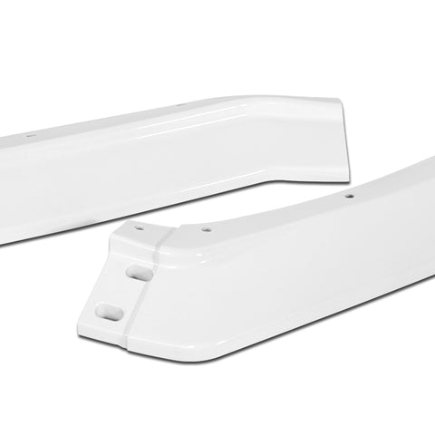 For 2020-2025 Chevy Corvette C8 5VM-Style Painted White Front Bumper Spoiler Lip + 31"x4" Universal Painted White Side Skirt Rocker Splitters Diffuser Winglet Wind  5pcs