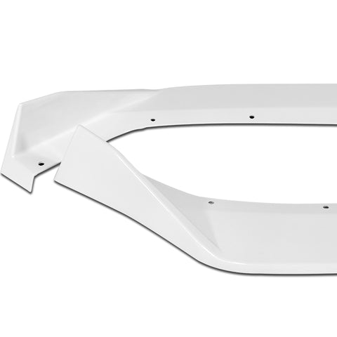 For 2020-2025 Chevy Corvette C8 5VM-Style Painted White Front Bumper Spoiler Lip + 31"x4" Universal Painted White Side Skirt Rocker Splitters Diffuser Winglet Wind  5pcs