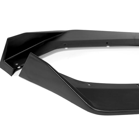 For 2020-2025 Chevy Corvette C8 5VM-Style Matt Black Front Bumper Spoiler Lip + 31" x 4" Universal Black Car side Skirt Rocker Splitters Diffuser Winglet Wind  5pcs