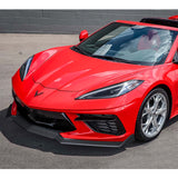 For 2020-2025 Chevy Corvette C8 5VM-Style Matt Black Front Bumper Spoiler Lip + 31" x 4" Universal Black Car side Skirt Rocker Splitters Diffuser Winglet Wind  5pcs