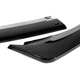 For 2021-2024 Kia Optima K5 Painted Black Front Bumper Body Splitter Spoiler Lip + 86" x 4" Universal Painted Black Side Skirt Extension Rocker Splitters Lip 9pcs