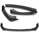 For 2021-2024 Kia Optima K5 Carbon Painted Front Bumper Splitter Spoiler Lip + 86" x 4" Universal Carbon Look Side Skirt Extension Rocker Splitters Lip 9pcs