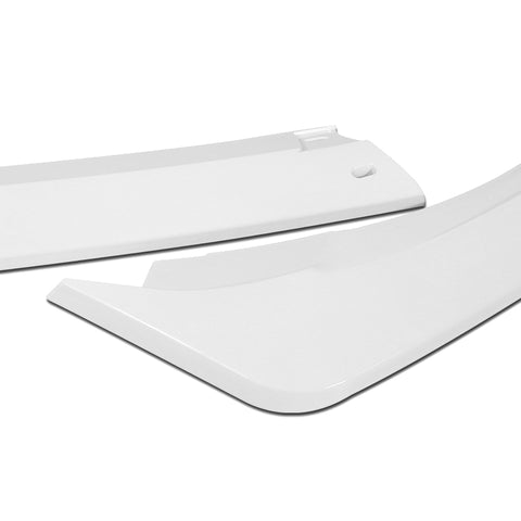 For 2021-2024 Kia Optima K5 Painted White Front Bumper Body Splitter Spoiler Lip + 86" x 4" Universal Painted White Side Skirt Extension Rocker Splitters Lip 9pcs