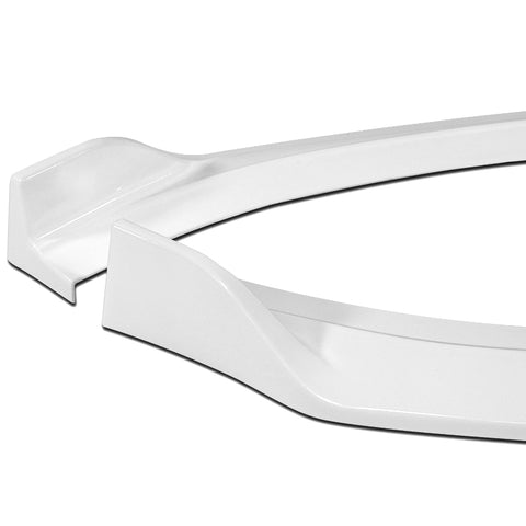 For 2021-2024 Kia Optima K5 Painted White Front Bumper Body Splitter Spoiler Lip + 86" x 4" Universal Painted White Side Skirt Extension Rocker Splitters Lip 9pcs
