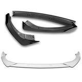 For 2021-2024 Kia Optima K5 Painted White Front Bumper Body Splitter Spoiler Lip + 86" x 4" Universal Painted White Side Skirt Extension Rocker Splitters Lip 9pcs