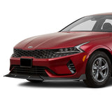 For 2021-2024 Kia Optima K5 Matt Black Front Bumper Body Splitter Spoiler Lip + 86" x 4" Universal Black Side Skirt Extension Rocker Splitters Diffuser Lip 9pcs