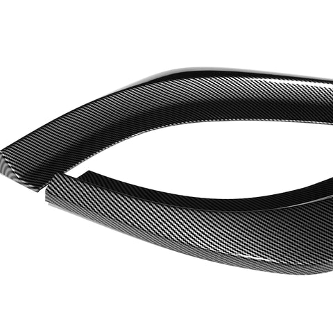 For 2012-2014 Mercedes-Benz W204 C63 AMG Carbon Painted Front Bumper Spoiler Lip  + 86" x 4" Universal Carbon Look Side Skirt Extension Rocker Splitters Lip 9pcs