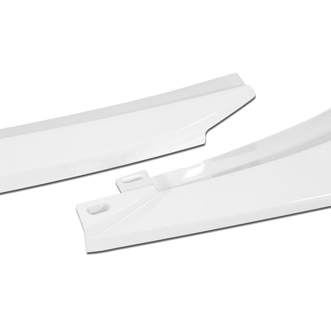 For 2012-2014 Mercedes-Benz W204 C63 AMG Painted White Front Bumper Spoiler Lip + 86" x 4" Universal Painted White Side Skirt Extension Rocker Splitters Lip 9pcs
