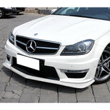 For 2012-2014 Mercedes-Benz W204 C63 AMG Painted White Front Bumper Spoiler Lip + 86" x 4" Universal Painted White Side Skirt Extension Rocker Splitters Lip 9pcs