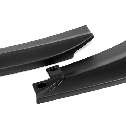 For 2012-2014 Mercedes-Benz W204 C63 AMG Matt Black Front Bumper Spoiler Lip  + 86" x 4" Universal Black Side Skirt Extension Rocker Splitters Diffuser Lip 9pcs