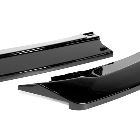 For 2020-2024 BMW 2-Series F44 Gran Coupe Painted Black Front Bumper Spoiler Lip + 59" x 4" Universal Painted Black Side Skirt Extension Rocker Splitters Lip 9pcs