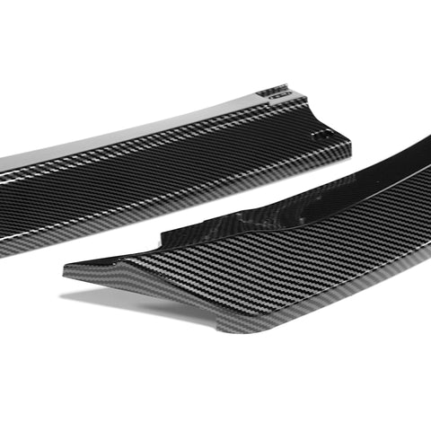 For 2020-2024 BMW 2-Series F44 Gran Coupe Carbon Style Front Bumper Spoiler Lip + 31"x4" Universal Carbon Style Side Skirt Rocker Splitters Diffuser Winglet Wind  5pcs