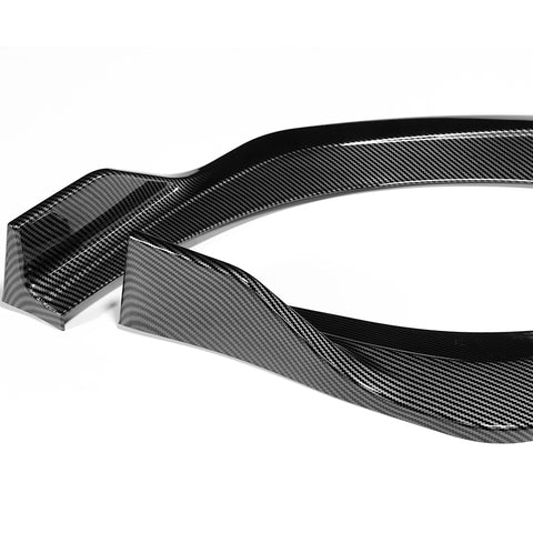 For 2020-2024 BMW 2-Series F44 Gran Coupe Carbon Style Front Bumper Spoiler Lip + 31"x4" Universal Carbon Style Side Skirt Rocker Splitters Diffuser Winglet Wind  5pcs