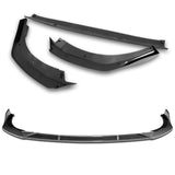 For 2020-2024 BMW 2-Series F44 Gran Coupe Carbon Style Front Bumper Spoiler Lip + 59" x 4" Universal Carbon Look Side Skirt Extension Rocker Splitters Lip 9pcs