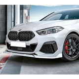 For 2020-2024 BMW 2-Series F44 Gran Coupe Painted White Front Bumper Spoiler Lip  + 31"x4" Universal Painted White Side Skirt Rocker Splitters Diffuser Winglet Wind  5pcs