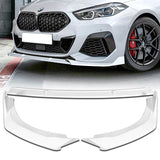 For 2020-2024 BMW 2-Series F44 Gran Coupe Painted White Front Bumper Spoiler Lip  + 31"x4" Universal Painted White Side Skirt Rocker Splitters Diffuser Winglet Wind  5pcs