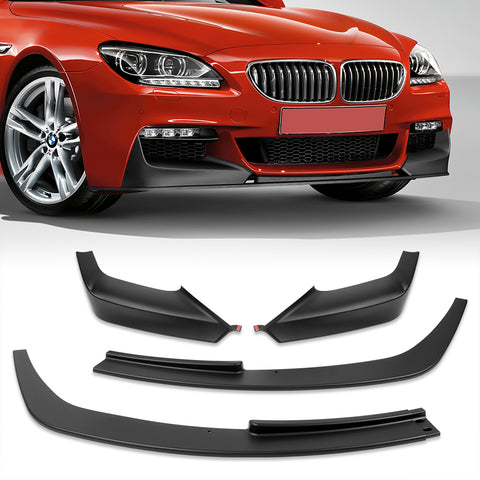 For 2012-2018 6-Series F06 F12 F13 M-Sport Matt Black Front Bumper Lip Spoiler  3pcs