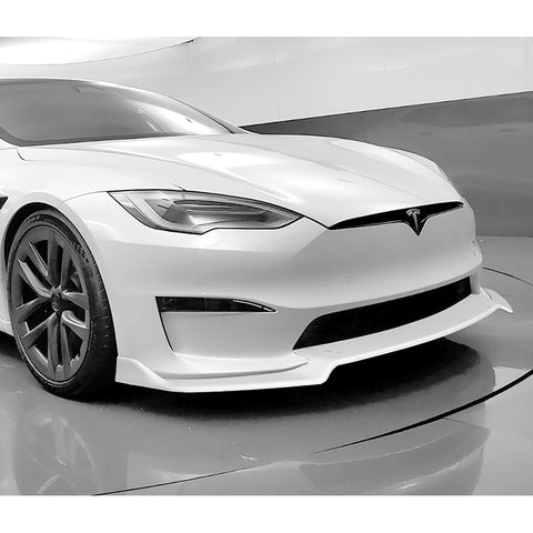 For 2021-2023 Tesla Model S Painted White Front Bumper Body Spoiler Splitter Lip  3pcs