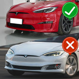 For 2021-2023 Tesla Model S Painted White Front Bumper Body Spoiler Splitter Lip  3pcs