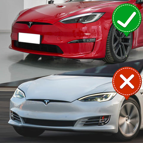 For 2021-2023 Tesla Model S Real Carbon Fiber Front Bumper Lip Spoiler Splitter  3pcs