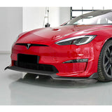 For 2021-2023 Tesla Model S Matt Black Front Bumper Spoiler Splitter Body kit Lip  3pcs