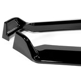 For 2021-2025 Lexus IS300 IS350 Base V-Style Painted Black Front Bumper Lip  + 86" x 4" Universal Painted Black Side Skirt Extension Rocker Splitters Lip 9pcs