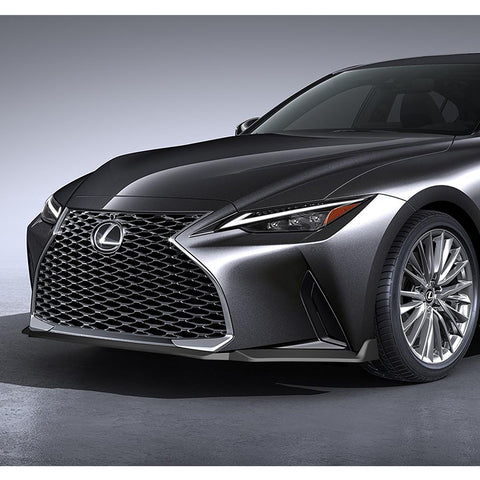 For 2021-2025 Lexus IS300 IS350 Base V-Style Matt Black Front Bumper Spoiler Lip + 31" x 4" Universal Black Car side Skirt Rocker Splitters Diffuser Winglet Wind  5pcs