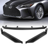 For 2021-2025 Lexus IS300 IS350 Base V-Style Matt Black Front Bumper Spoiler Lip + 31" x 4" Universal Black Car side Skirt Rocker Splitters Diffuser Winglet Wind  5pcs