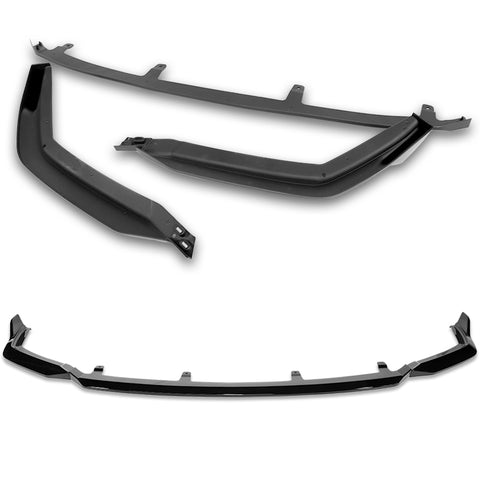 For 2021-2025 Lexus IS350 IS500 F-Sport V-Style Painted Black Front Bumper Lip + 31"x4" Universal Painted Black Side Skirt Rocker Splitters Diffuser Winglet Wind  5pcs