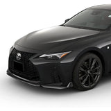 For 2021-2025 Lexus IS350 IS500 F-Sport V-Style Painted Black Front Bumper Lip + 31"x4" Universal Painted Black Side Skirt Rocker Splitters Diffuser Winglet Wind  5pcs