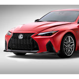 For 2021-2025 Lexus IS350 IS500 F-Sport V-Style Carbon Painted Front Bumper Lip + 31"x4" Universal Carbon Style Side Skirt Rocker Splitters Diffuser Winglet Wind  5pcs