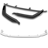 For 2021-2025 Lexus IS350 IS500 F-Sport V-Style Painted White Front Bumper Lip + 31"x4" Universal Painted White Side Skirt Rocker Splitters Diffuser Winglet Wind  5pcs