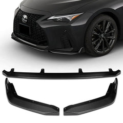 For 2021-2023 Lexus IS350 IS500 F-Sport V-Style Carbon Fiber Front Bumper Lip  3pcs