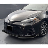 For 2017-2019 Corolla SE XSE GT-Style Painted Black Front Bumper Spoiler Lip + 31"x4" Universal Painted Black Side Skirt Rocker Splitters Diffuser Winglet Wind  5pcs
