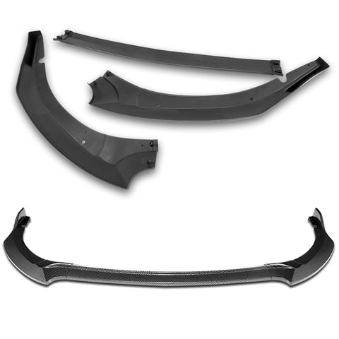 For 2017-2019 Corolla SE XSE GT-Style Carbon Painted Front Bumper Spoiler Lip  + 31"x4" Universal Carbon Style Side Skirt Rocker Splitters Diffuser Winglet Wind  5pcs