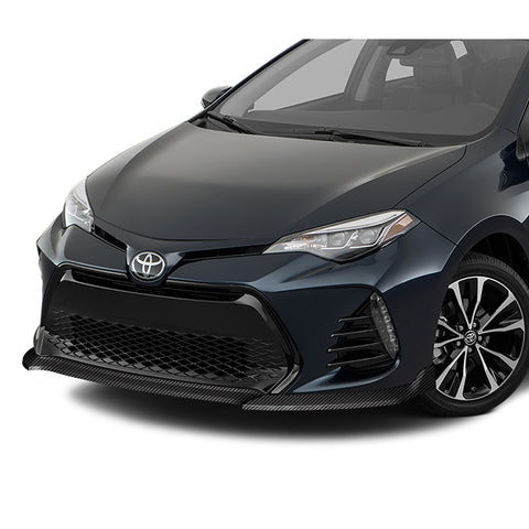 For 2017-2019 Corolla SE XSE GT-Style Carbon Painted Front Bumper Spoiler Lip  + 31"x4" Universal Carbon Style Side Skirt Rocker Splitters Diffuser Winglet Wind  5pcs