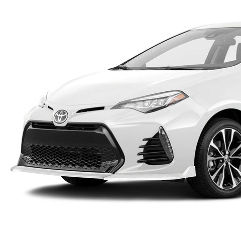 For 2017-2019 Corolla SE XSE GT-Style Painted White Front Bumper Spoiler Lip  + 86" x 4" Universal Painted White Side Skirt Extension Rocker Splitters Lip 9pcs