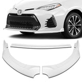 For 2017-2019 Corolla SE XSE GT-Style Painted White Front Bumper Spoiler Lip  + 86" x 4" Universal Painted White Side Skirt Extension Rocker Splitters Lip 9pcs