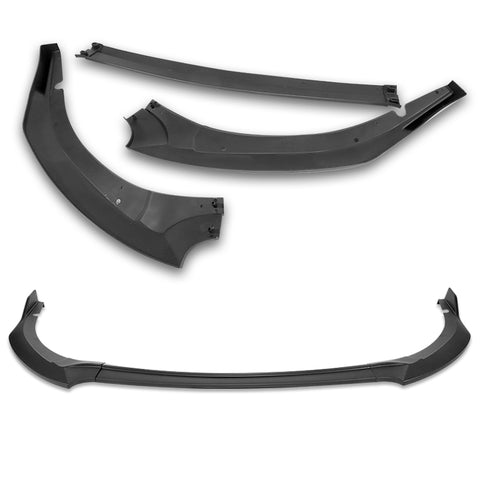 For 2017-2019 Toyota Corolla SE XSE GT-Style Matt Black Front Bumper Spoiler Lip + 86" x 4" Universal Black Side Skirt Extension Rocker Splitters Diffuser Lip 9pcs